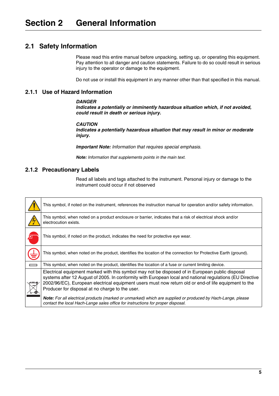 1 safety information | Hach-Lange 5740 sc User Manual | Page 9 / 36