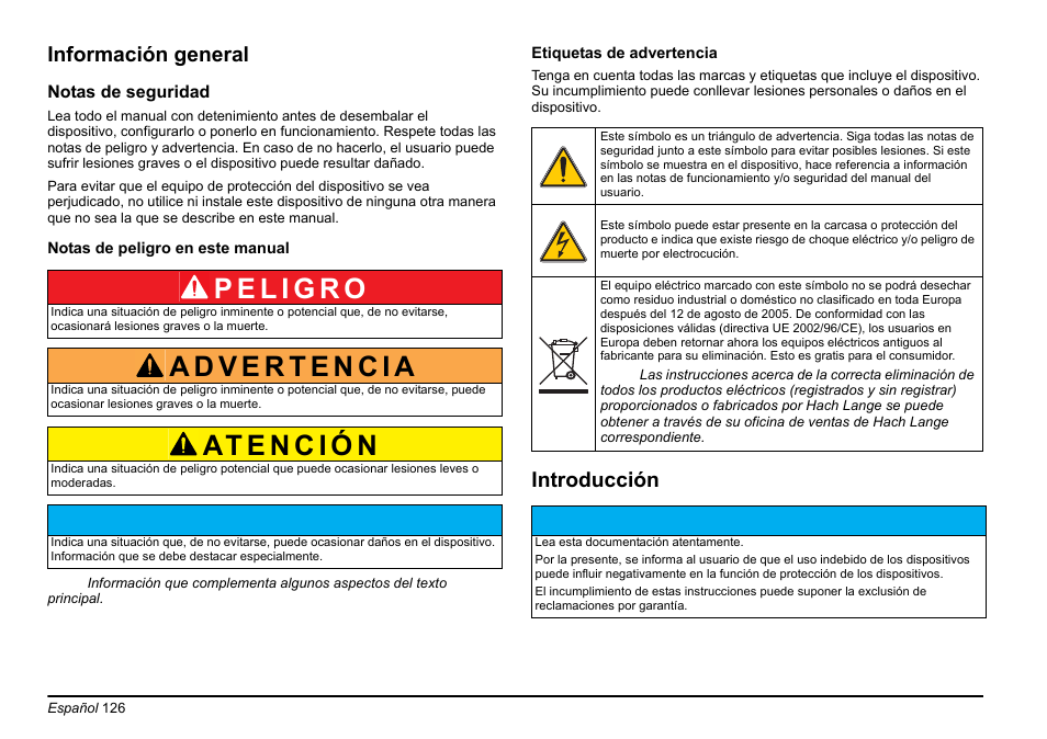 Av i s o, Información general, Introducción | Hach-Lange EVITA OXY Basic User Manual User Manual | Page 126 / 375