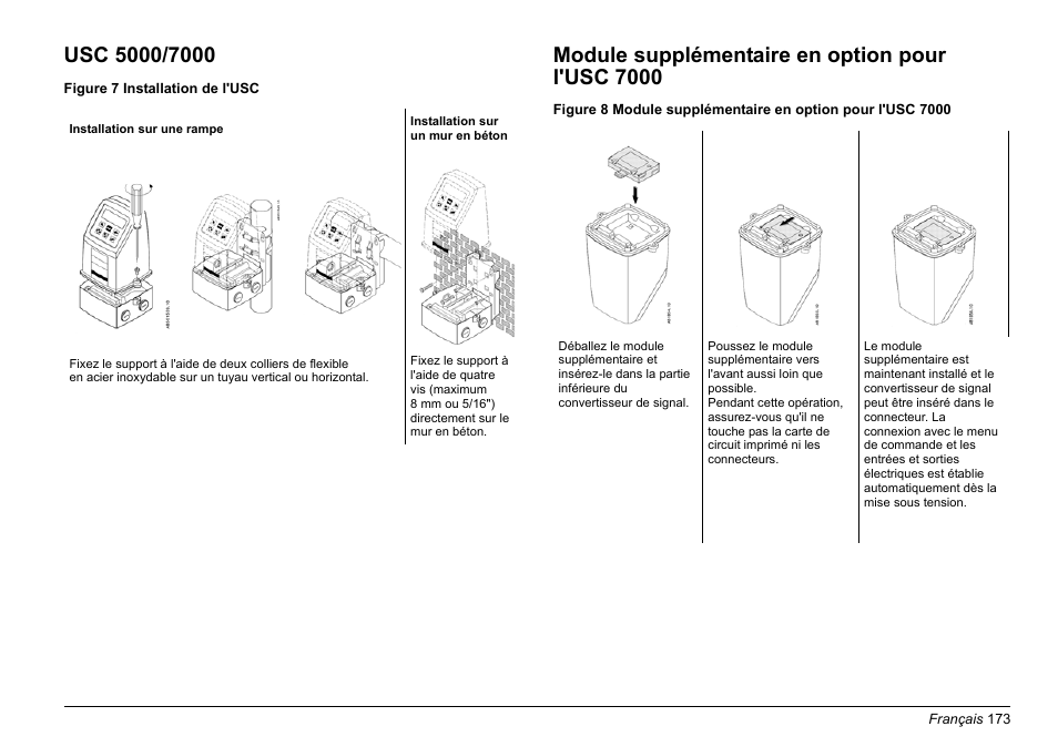 Module supplémentaire en option pour l'usc 7000 | Hach-Lange EVITA OXY Basic User Manual User Manual | Page 173 / 375