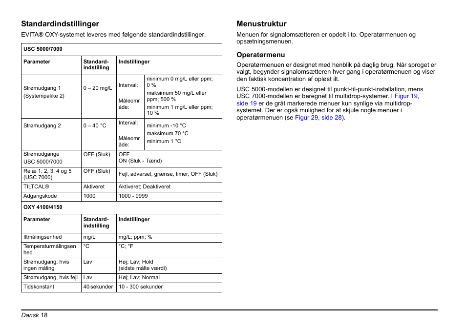Standardindstillinger, Menustruktur | Hach-Lange EVITA OXY Basic User Manual User Manual | Page 18 / 375