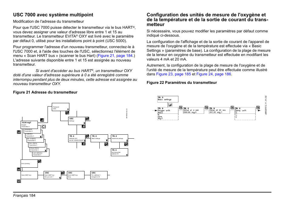 Usc 7000 avec système multipoint, Français 184 | Hach-Lange EVITA OXY Basic User Manual User Manual | Page 184 / 375