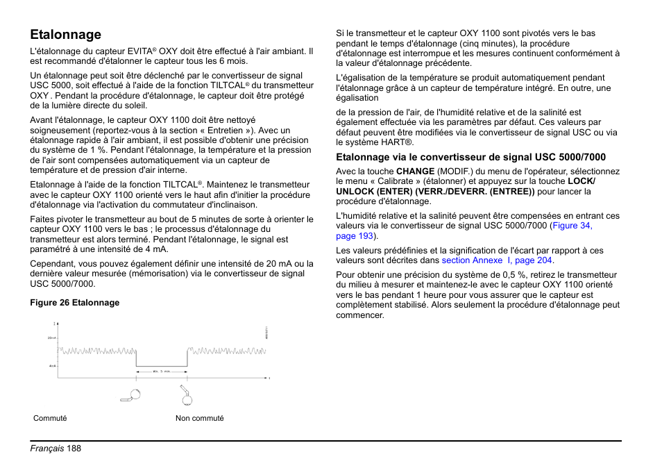 Section, Etalonnage | Hach-Lange EVITA OXY Basic User Manual User Manual | Page 188 / 375