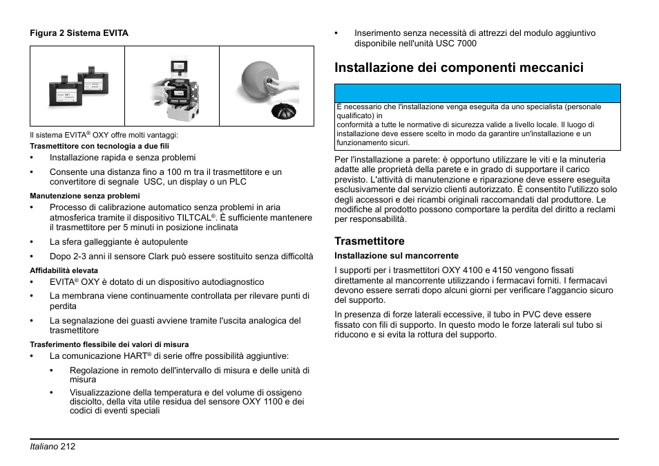 Installazione dei componenti meccanici | Hach-Lange EVITA OXY Basic User Manual User Manual | Page 212 / 375