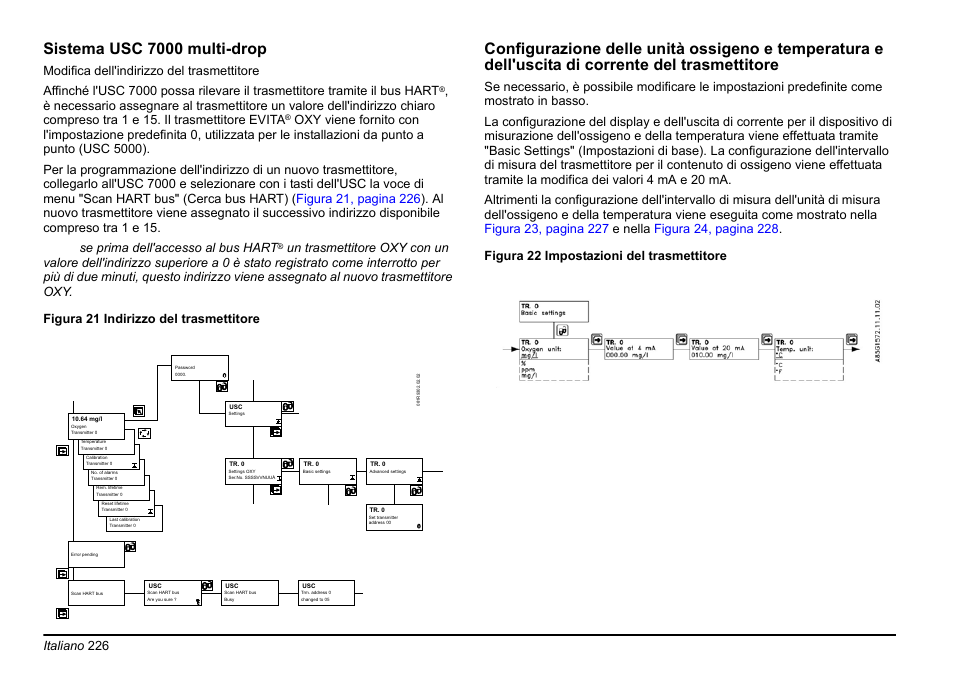 Sistema usc 7000 multi-drop, Italiano 226 | Hach-Lange EVITA OXY Basic User Manual User Manual | Page 226 / 375
