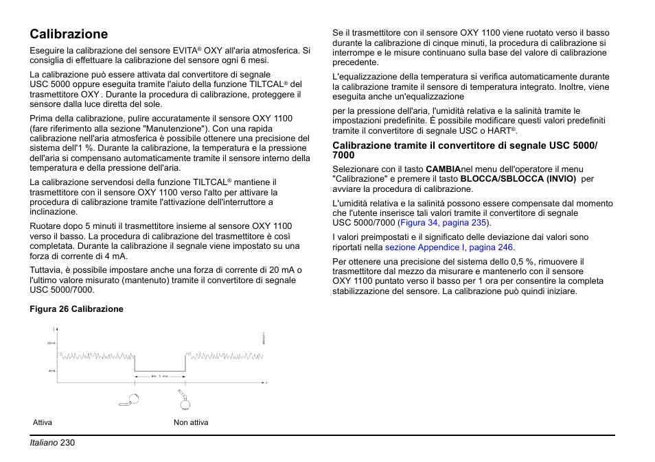Uzioni, Sezione calibrazione, Calibrazione | Hach-Lange EVITA OXY Basic User Manual User Manual | Page 230 / 375