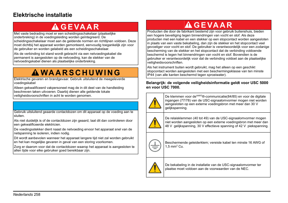 G e va a r, Elektrische installatie | Hach-Lange EVITA OXY Basic User Manual User Manual | Page 258 / 375