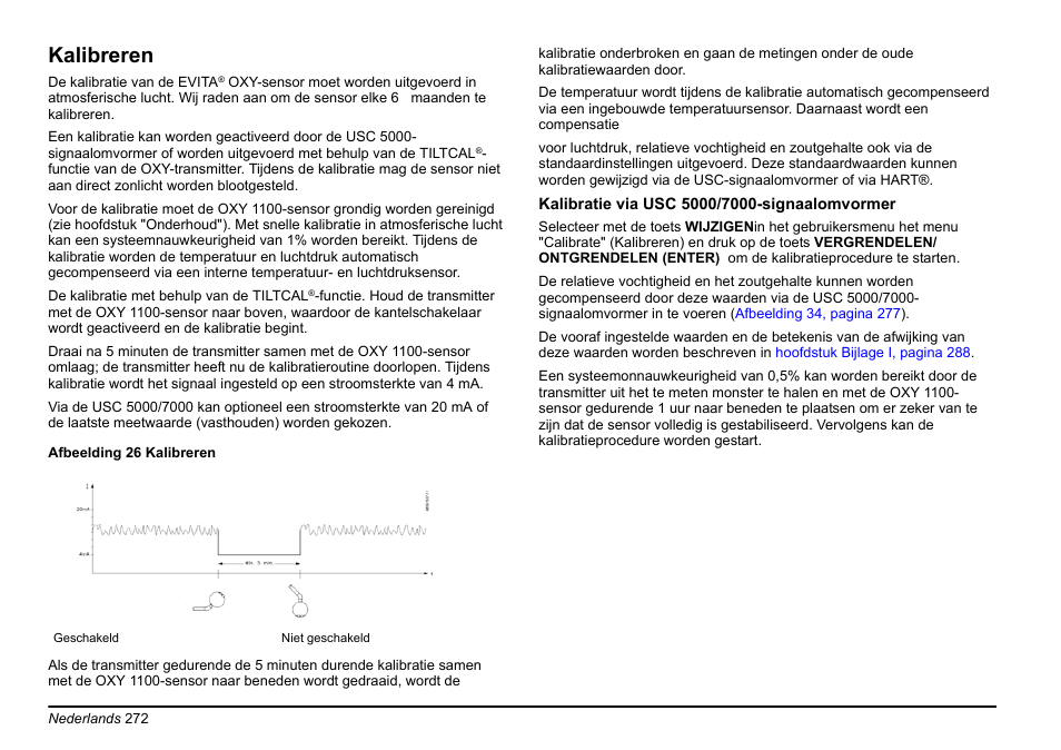 Paragraaf kalibreren, Is gericht (zie, Kalibreren | Hach-Lange EVITA OXY Basic User Manual User Manual | Page 272 / 375