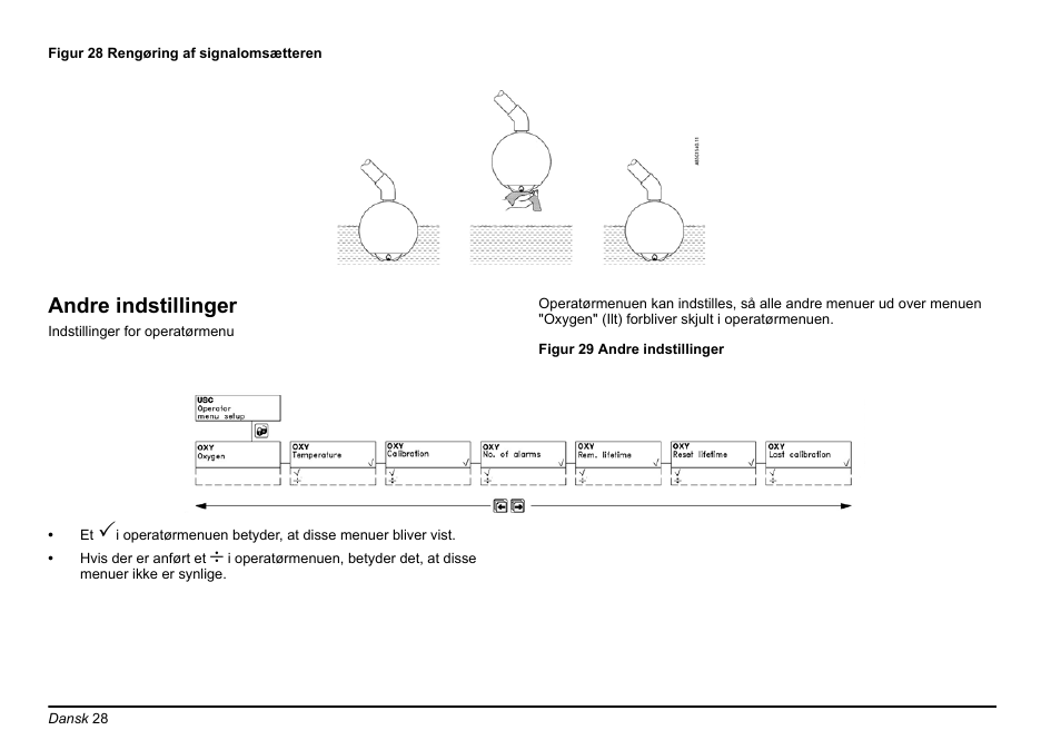 Uen (se, Figur 29, side 28, Andre indstillinger | Hach-Lange EVITA OXY Basic User Manual User Manual | Page 28 / 375