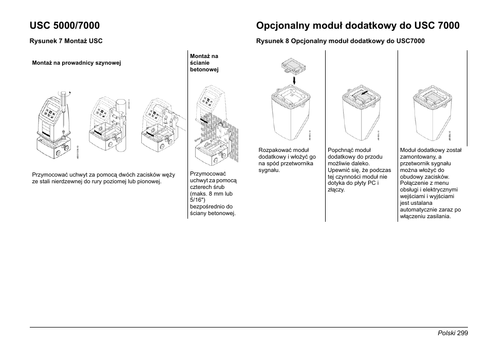 Opcjonalny moduł dodatkowy do usc 7000 | Hach-Lange EVITA OXY Basic User Manual User Manual | Page 299 / 375