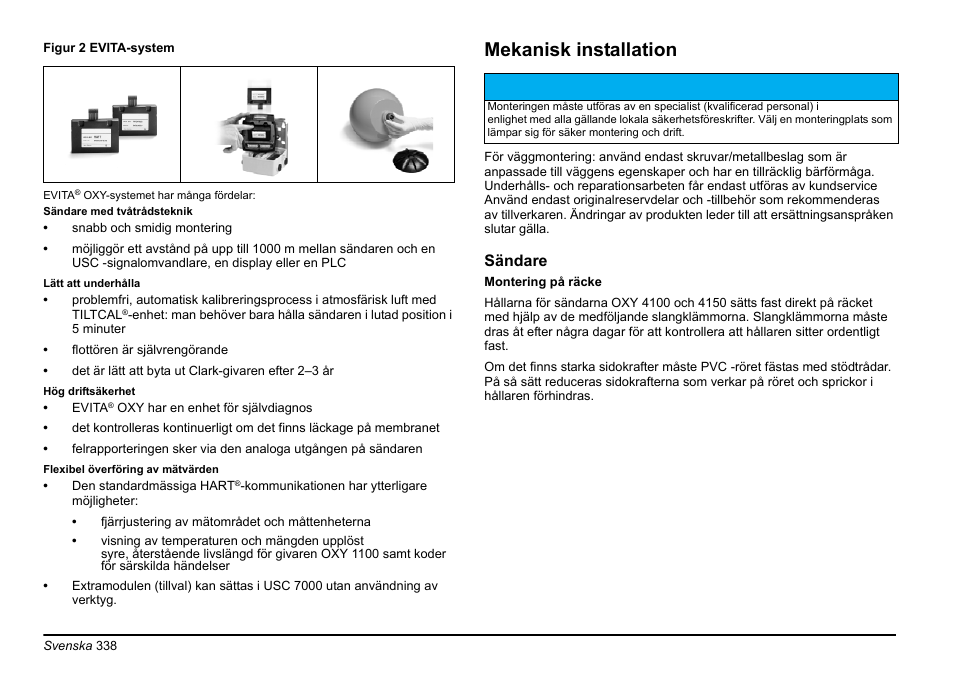 Mekanisk installation | Hach-Lange EVITA OXY Basic User Manual User Manual | Page 338 / 375