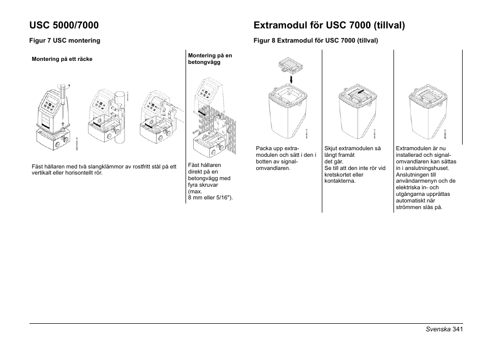 Extramodul för usc 7000 (tillval) | Hach-Lange EVITA OXY Basic User Manual User Manual | Page 341 / 375