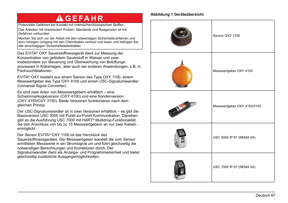 G e fa h r | Hach-Lange EVITA OXY Basic User Manual User Manual | Page 47 / 375