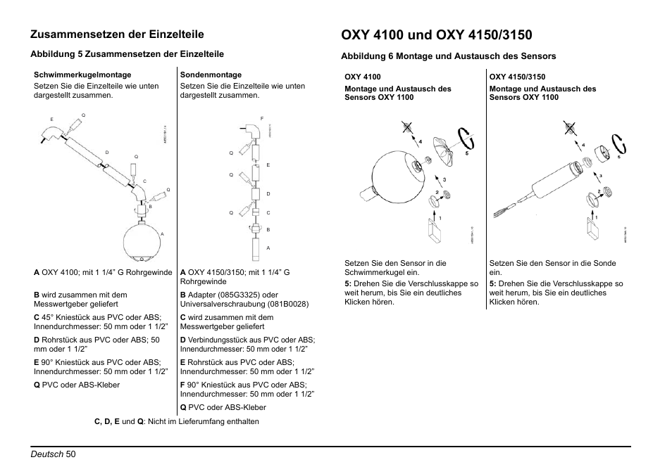 Zusammensetzen der einzelteile | Hach-Lange EVITA OXY Basic User Manual User Manual | Page 50 / 375