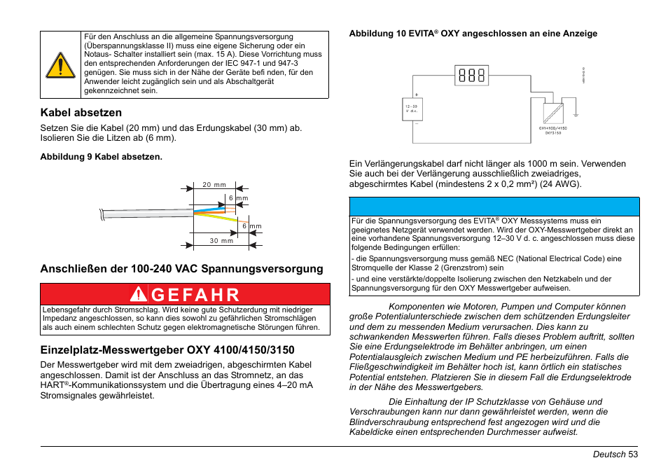 G e fa h r | Hach-Lange EVITA OXY Basic User Manual User Manual | Page 53 / 375