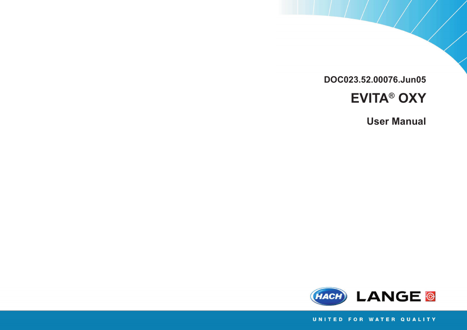 Hach-Lange EVITA OXY User Manual User Manual | 60 pages