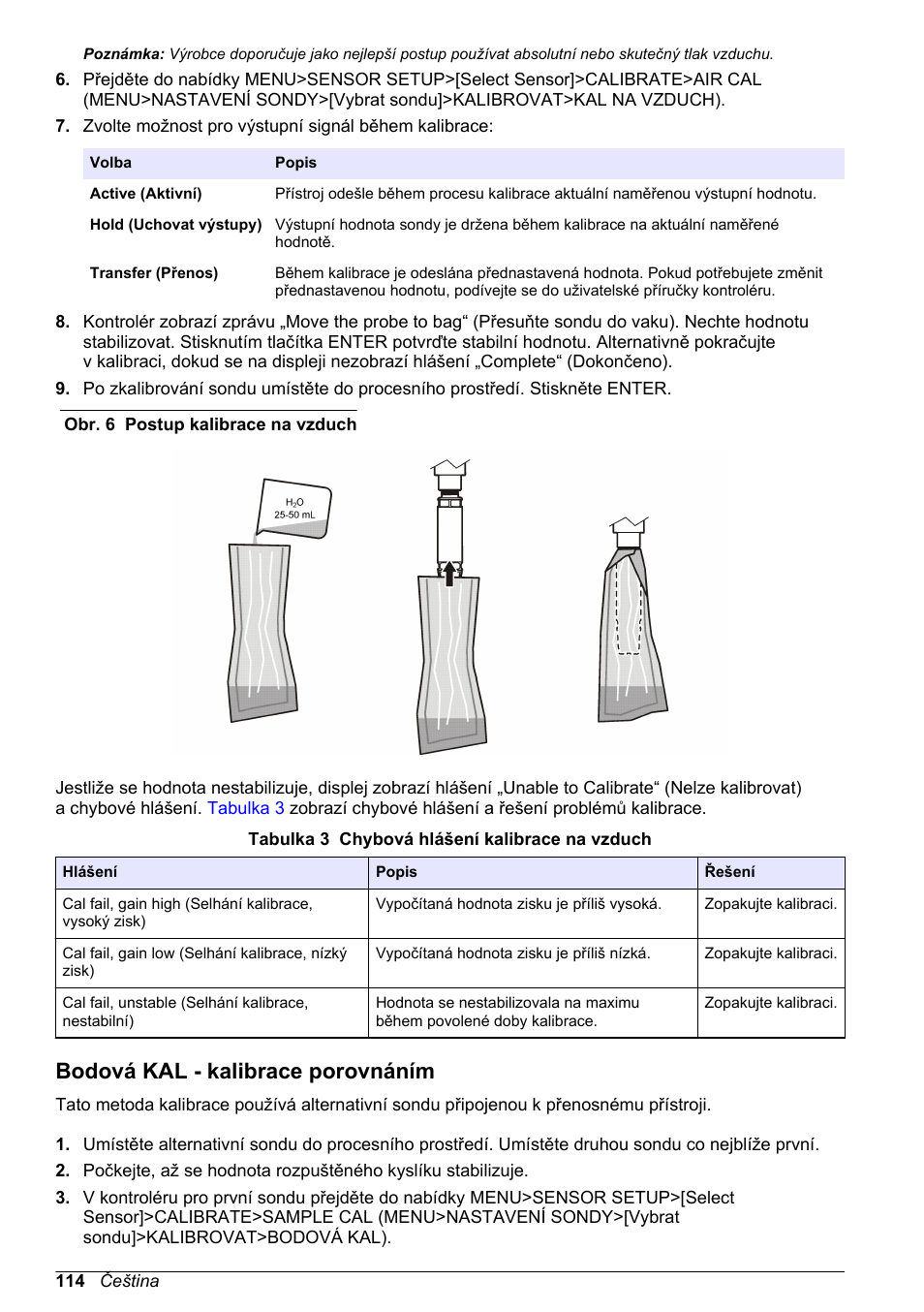 Bodová kal - kalibrace porovnáním, Obr. 6 | Hach-Lange LDO Sensor User Manual | Page 114 / 394