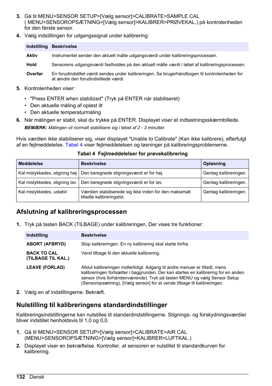 Afslutning af kalibreringsprocessen | Hach-Lange LDO Sensor User Manual | Page 132 / 394