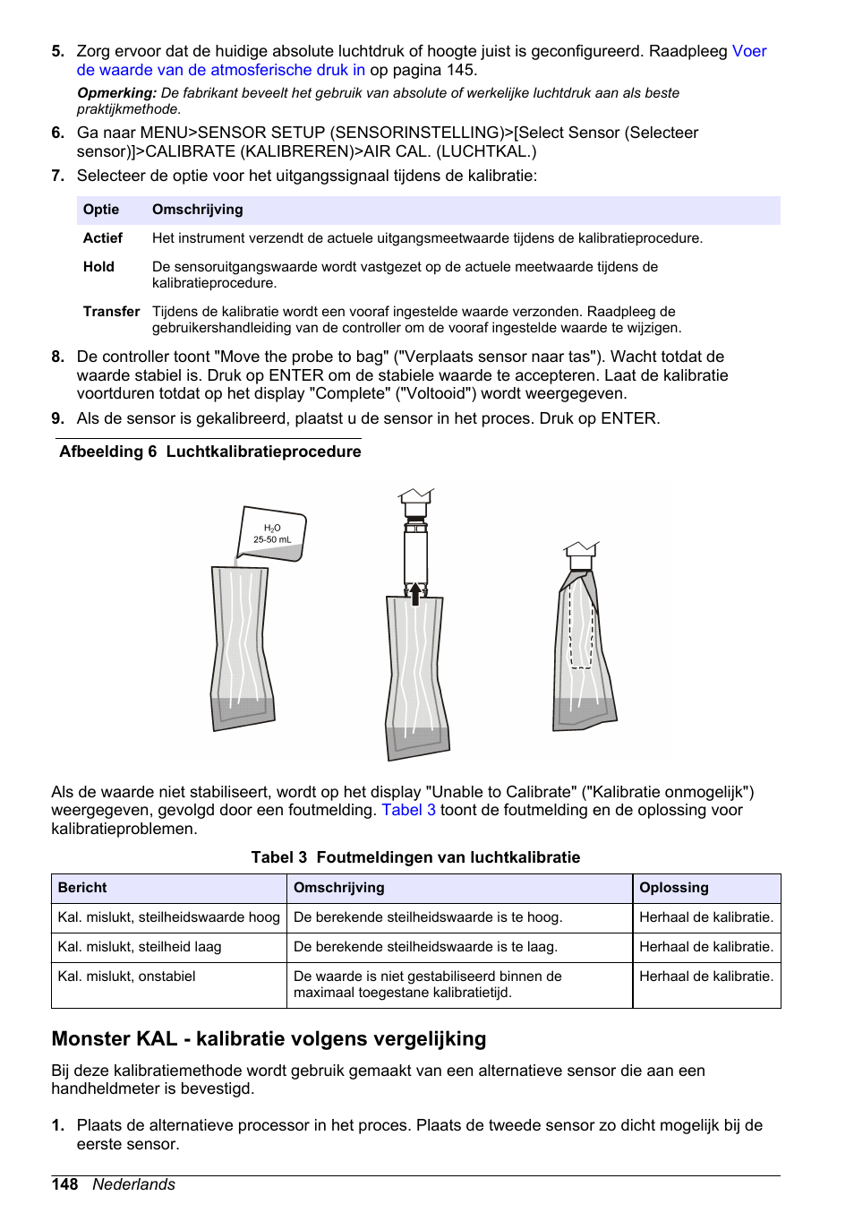 Monster kal - kalibratie volgens vergelijking | Hach-Lange LDO Sensor User Manual | Page 148 / 394