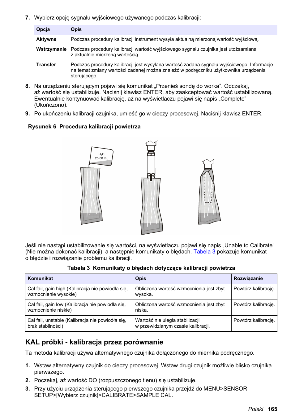 Kal próbki - kalibracja przez porównanie, Powierzchni nie ma żadnych kropel wody, Rysunek 6 | Hach-Lange LDO Sensor User Manual | Page 165 / 394