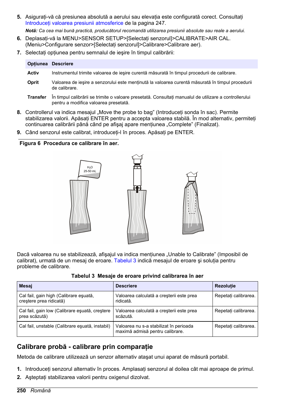Calibrare probă - calibrare prin comparaţie, Figura 6 | Hach-Lange LDO Sensor User Manual | Page 250 / 394