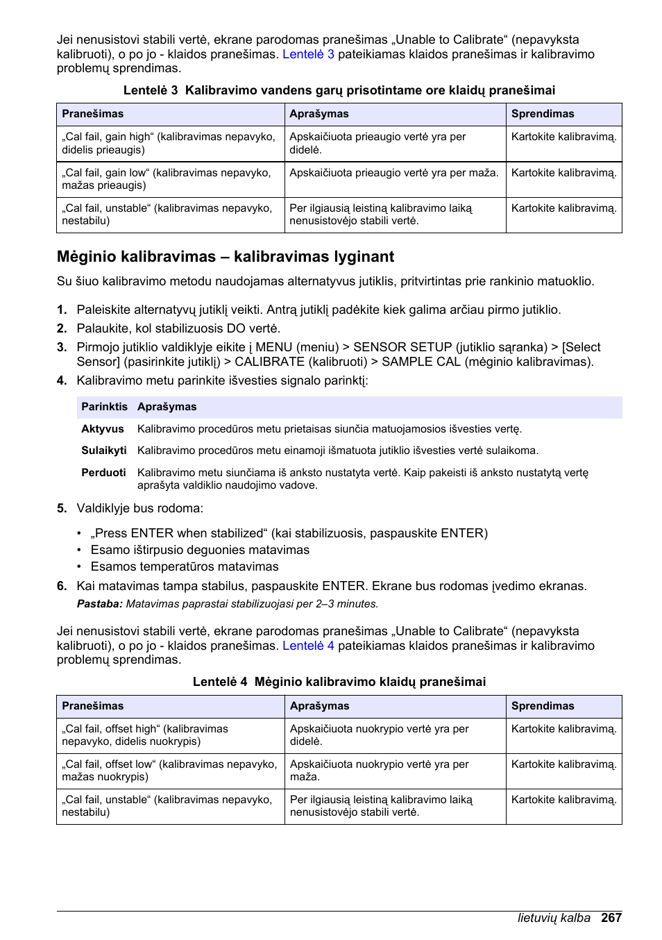 Mėginio kalibravimas – kalibravimas lyginant | Hach-Lange LDO Sensor User Manual | Page 267 / 394