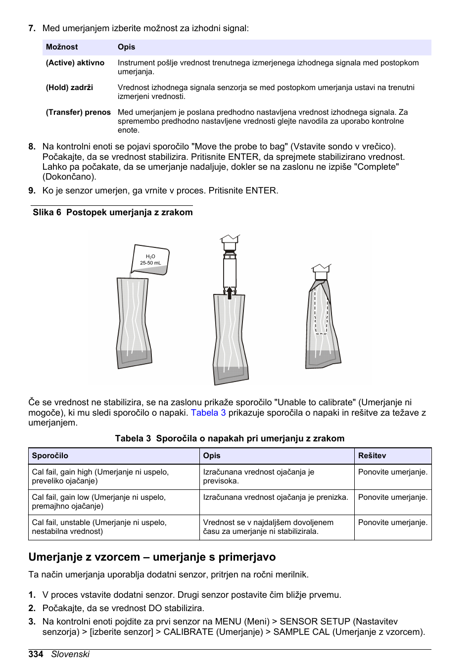 Umerjanje z vzorcem – umerjanje s primerjavo | Hach-Lange LDO Sensor User Manual | Page 334 / 394
