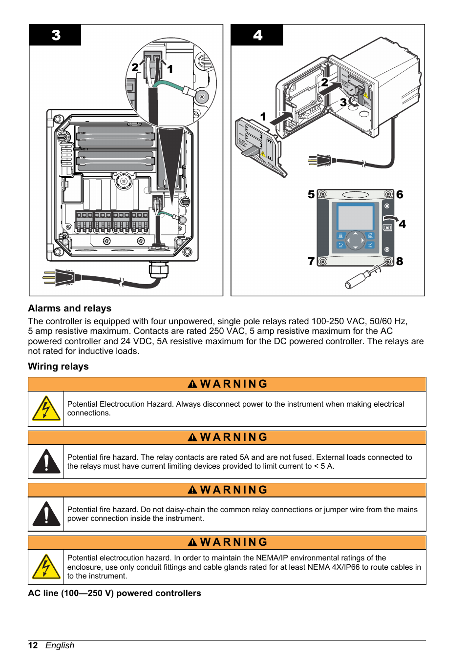 Alarms and relays, Wiring relays | Hach-Lange POLYMETRON 9586 User Manual | Page 12 / 252
