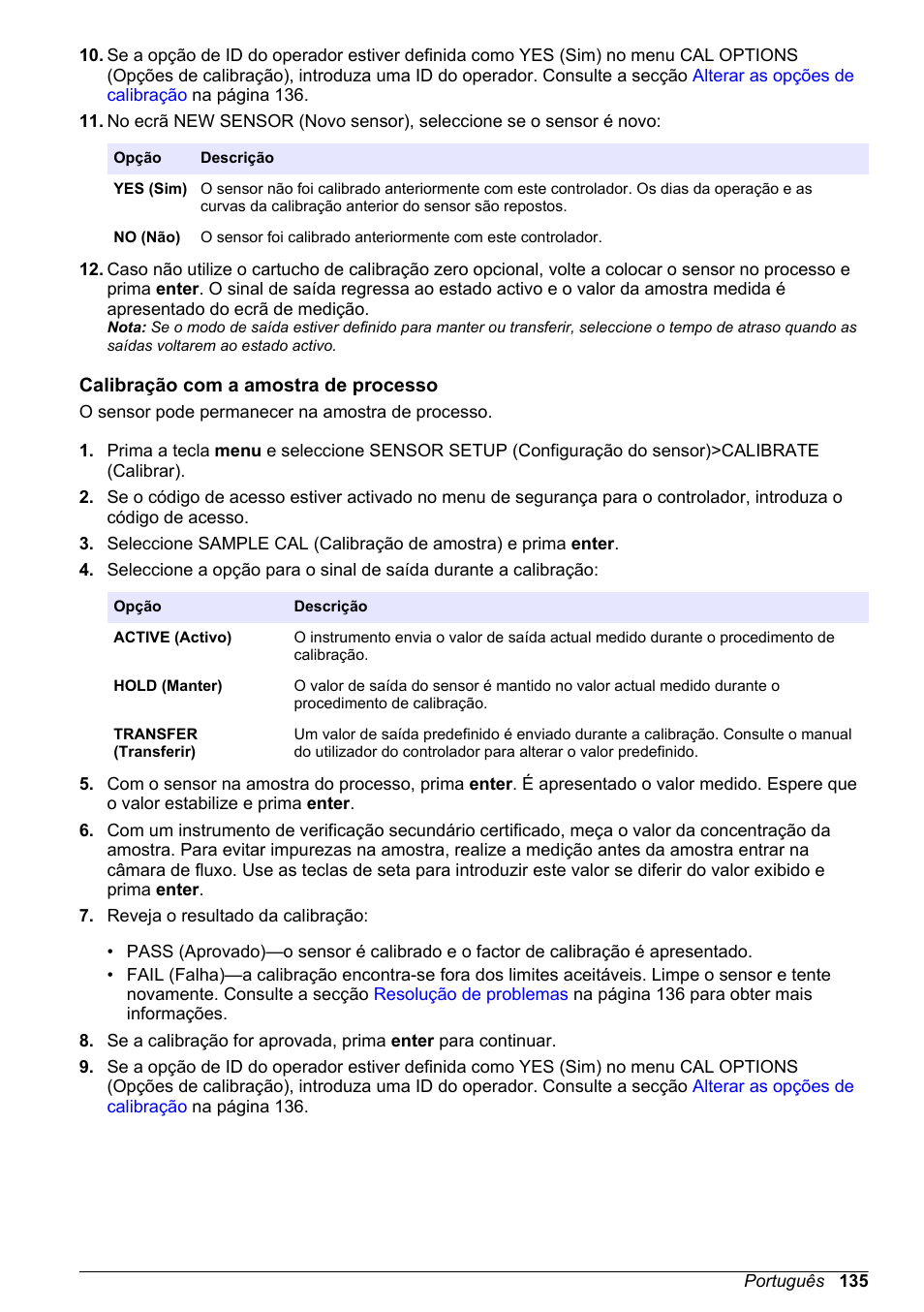 Calibração com a amostra de processo | Hach-Lange POLYMETRON 9586 User Manual | Page 135 / 252