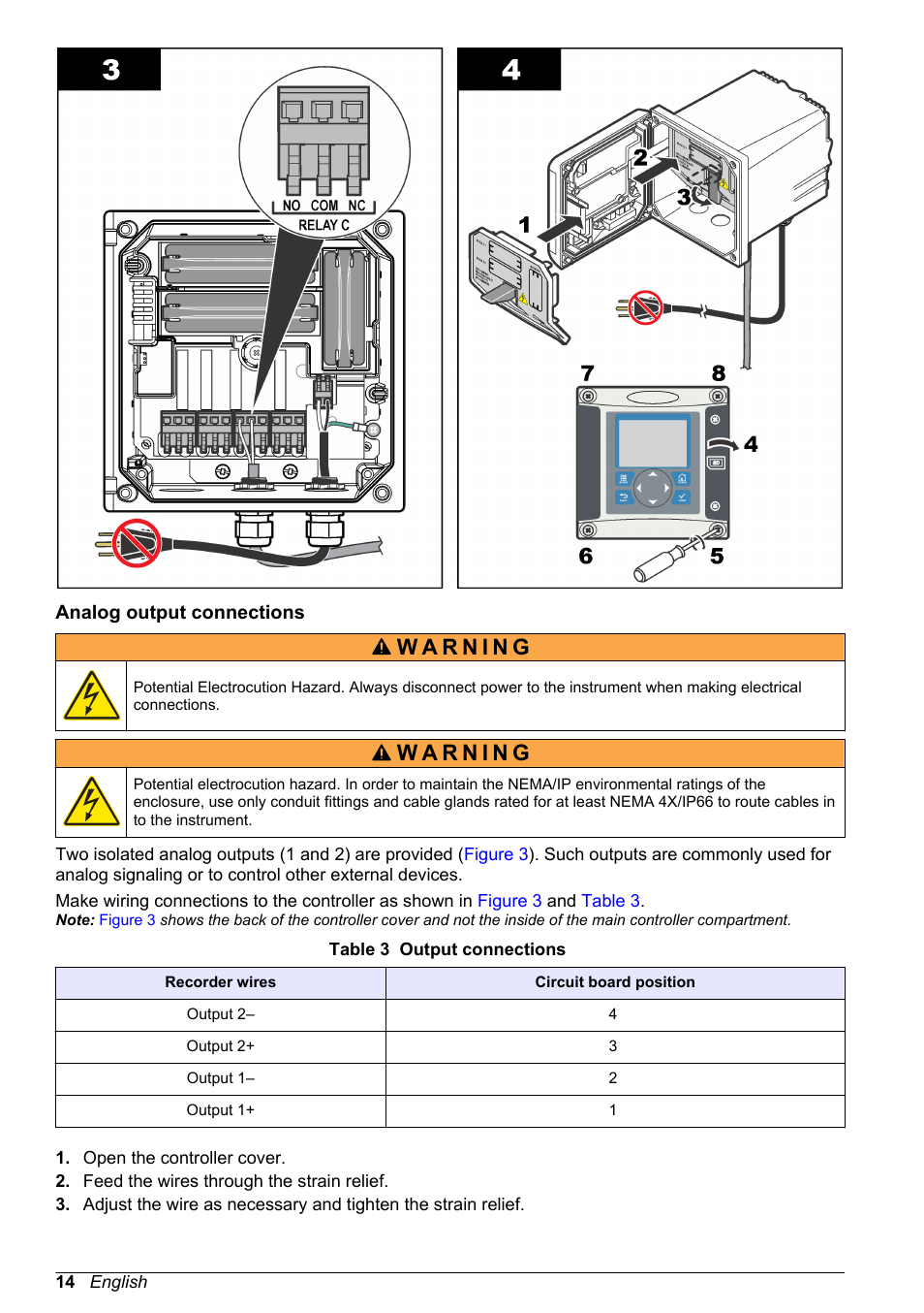 Analog output connections | Hach-Lange POLYMETRON 9586 User Manual | Page 14 / 252