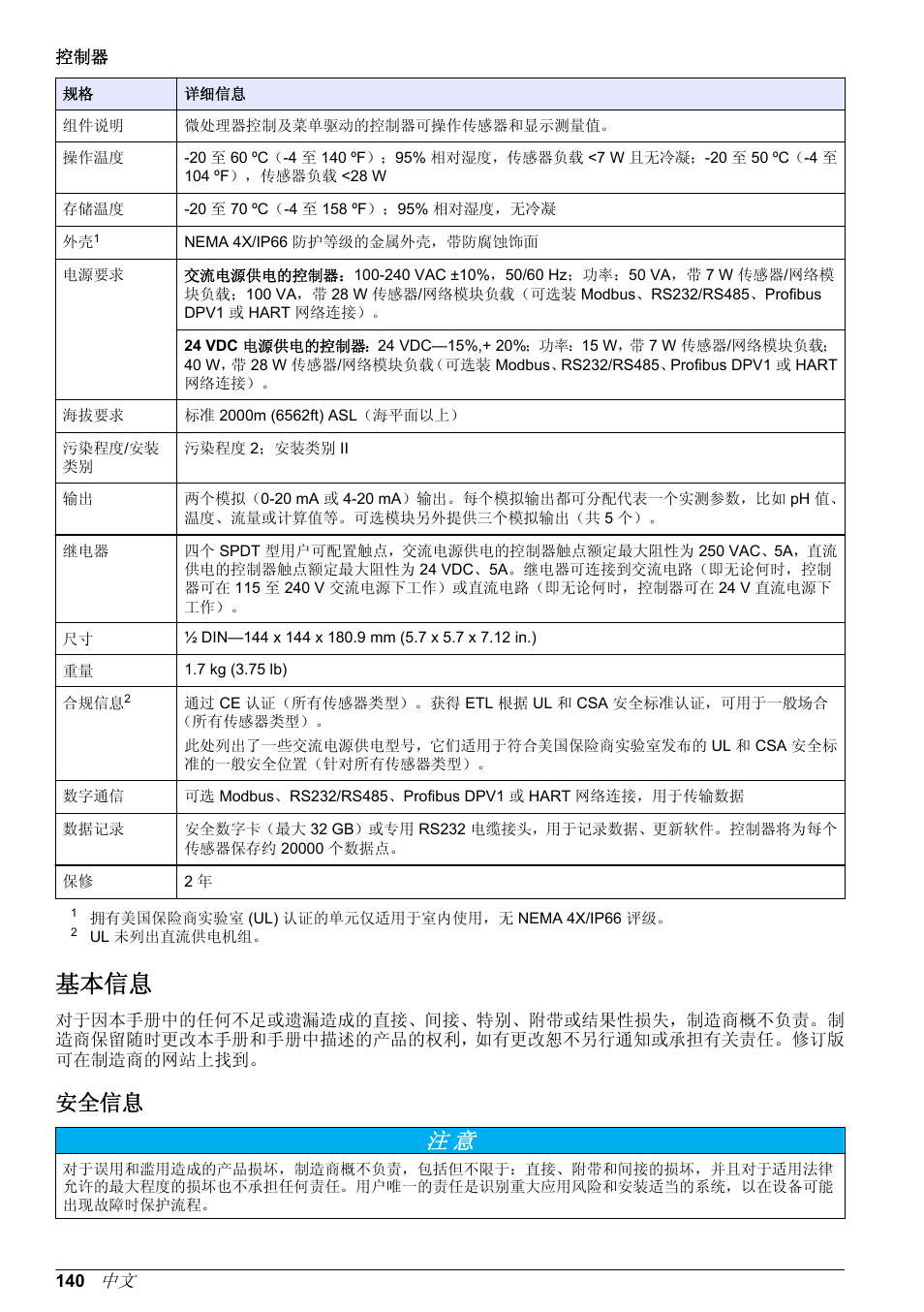 基本信息, 安全信息 | Hach-Lange POLYMETRON 9586 User Manual | Page 140 / 252