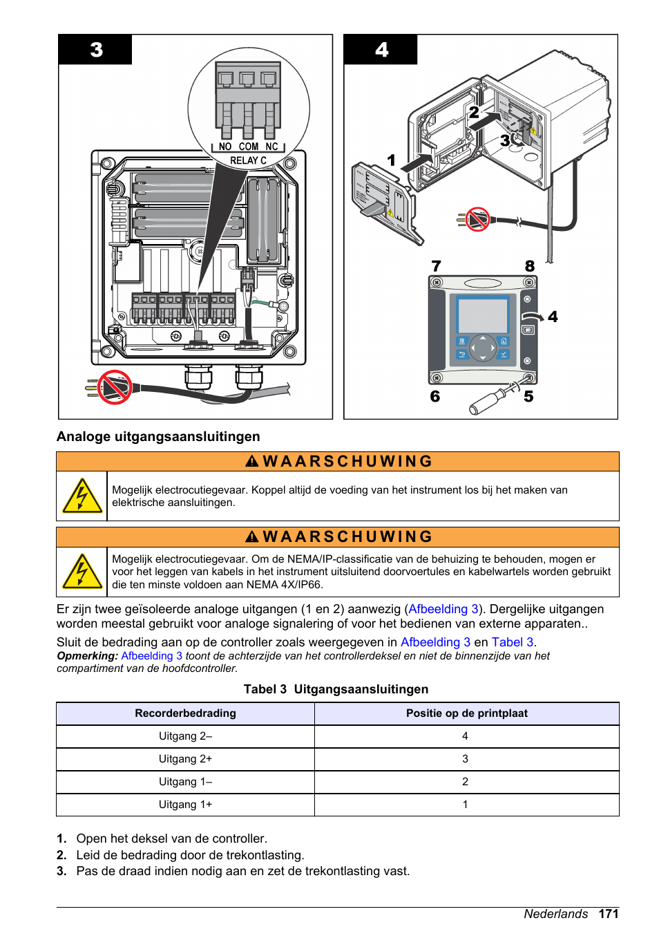 Analoge uitgangsaansluitingen | Hach-Lange POLYMETRON 9586 User Manual | Page 171 / 252