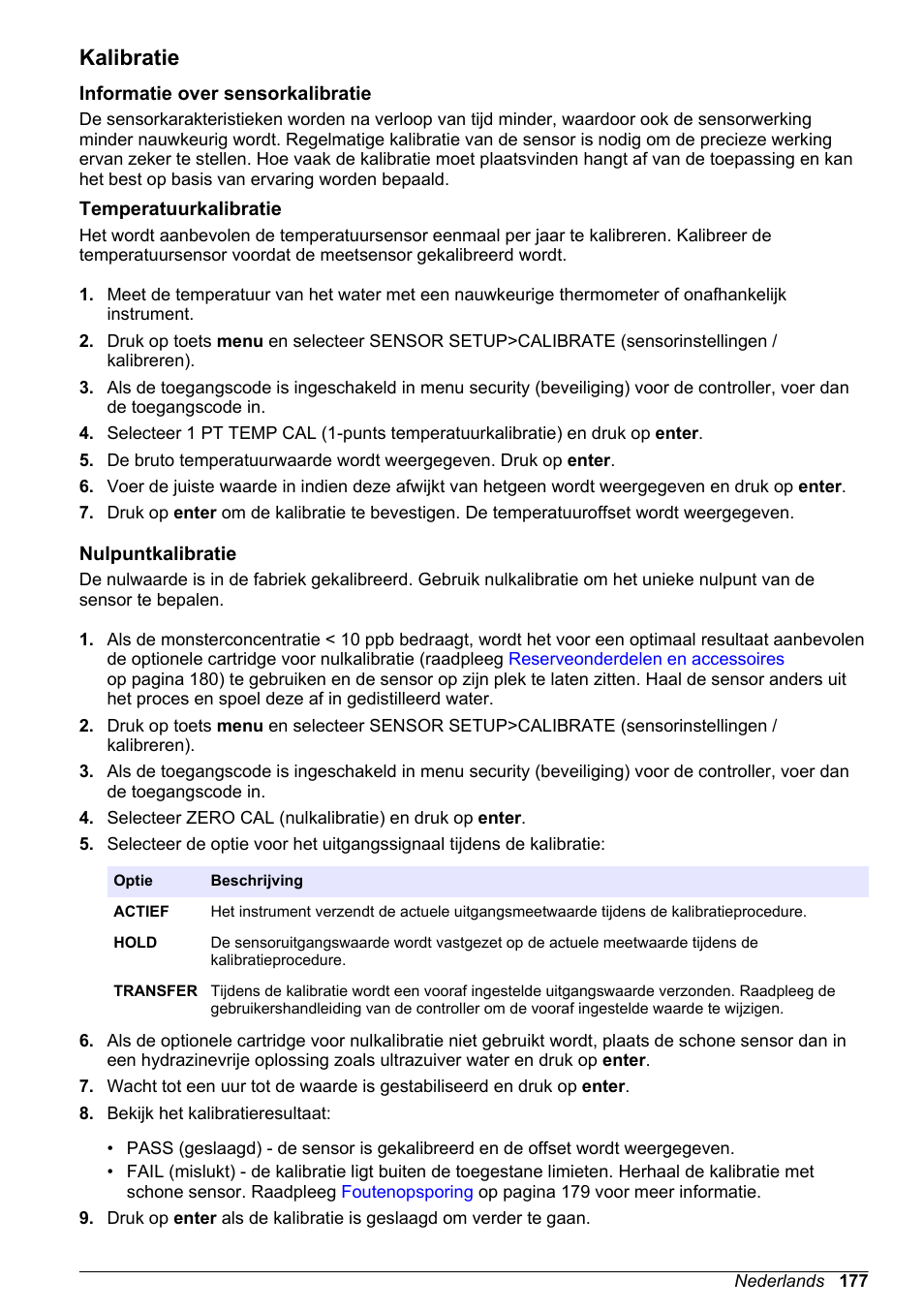 Kalibratie, Informatie over sensorkalibratie, Temperatuurkalibratie | Nulpuntkalibratie | Hach-Lange POLYMETRON 9586 User Manual | Page 177 / 252
