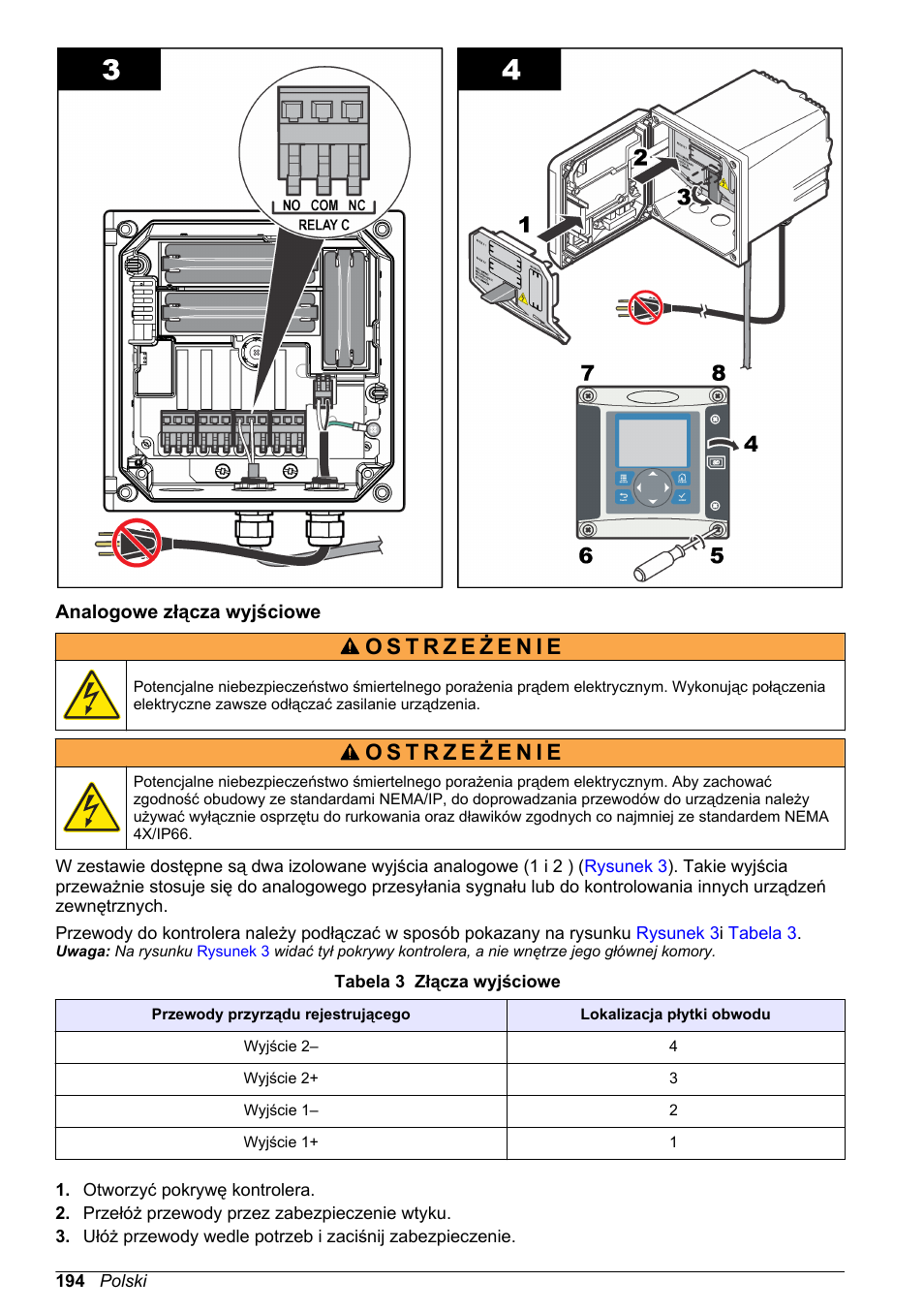 Analogowe złącza wyjściowe | Hach-Lange POLYMETRON 9586 User Manual | Page 194 / 252