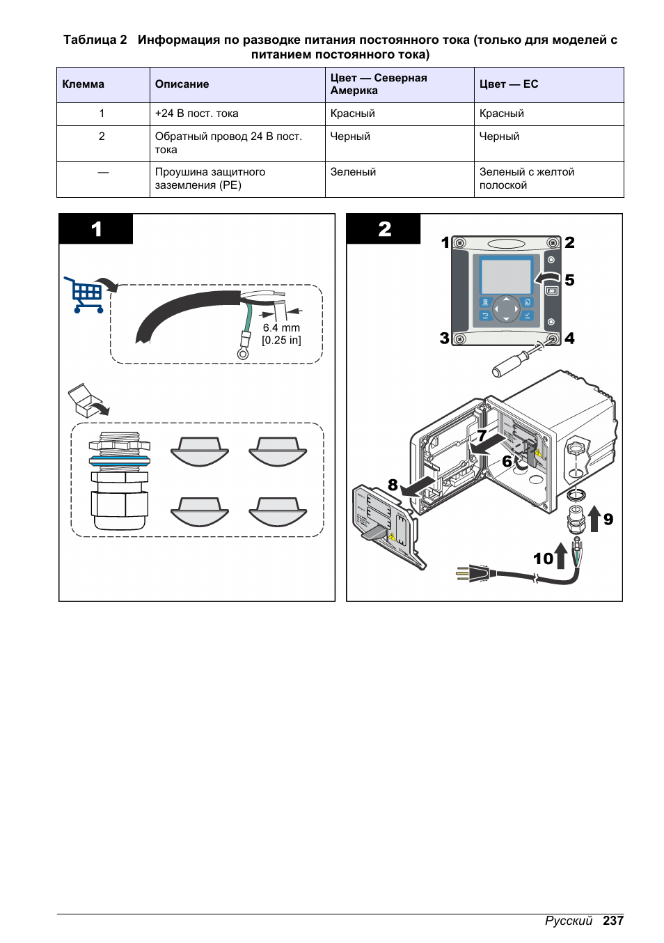 Таблица 2, Каждый проводник | Hach-Lange POLYMETRON 9586 User Manual | Page 237 / 252