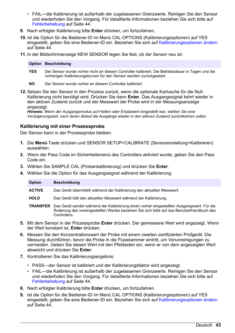 Kalibrierung mit einer prozessprobe | Hach-Lange POLYMETRON 9586 User Manual | Page 43 / 252