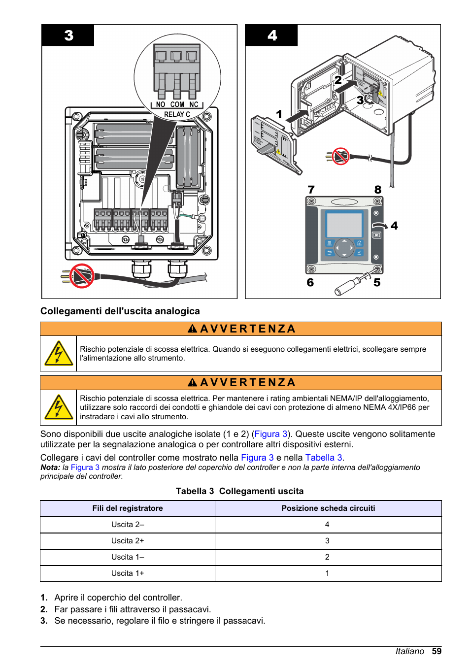 Collegamenti dell'uscita analogica | Hach-Lange POLYMETRON 9586 User Manual | Page 59 / 252
