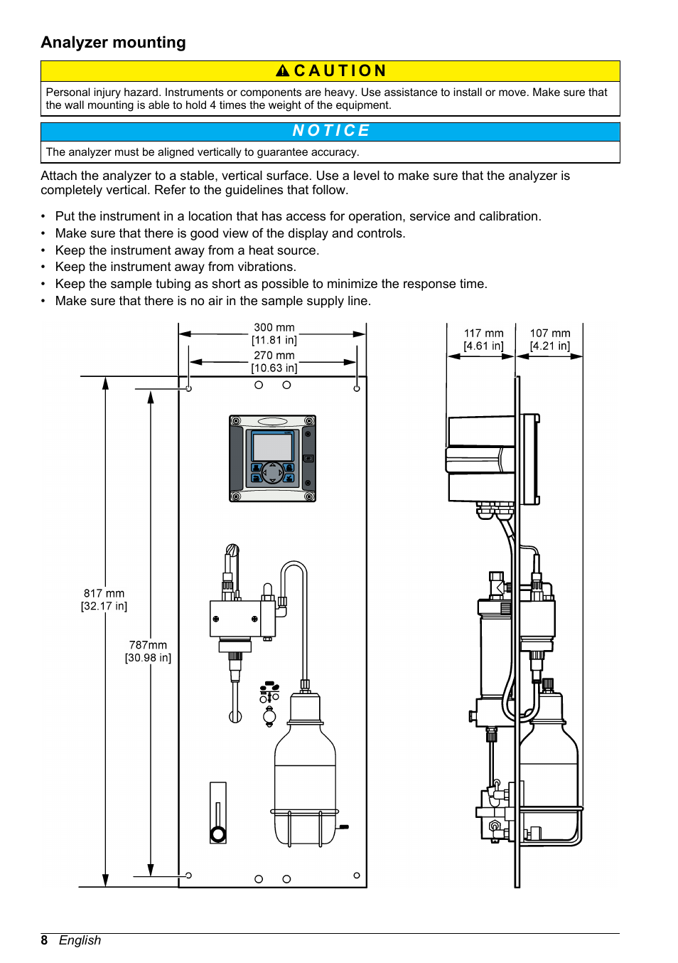 Analyzer mounting | Hach-Lange POLYMETRON 9586 User Manual | Page 10 / 42