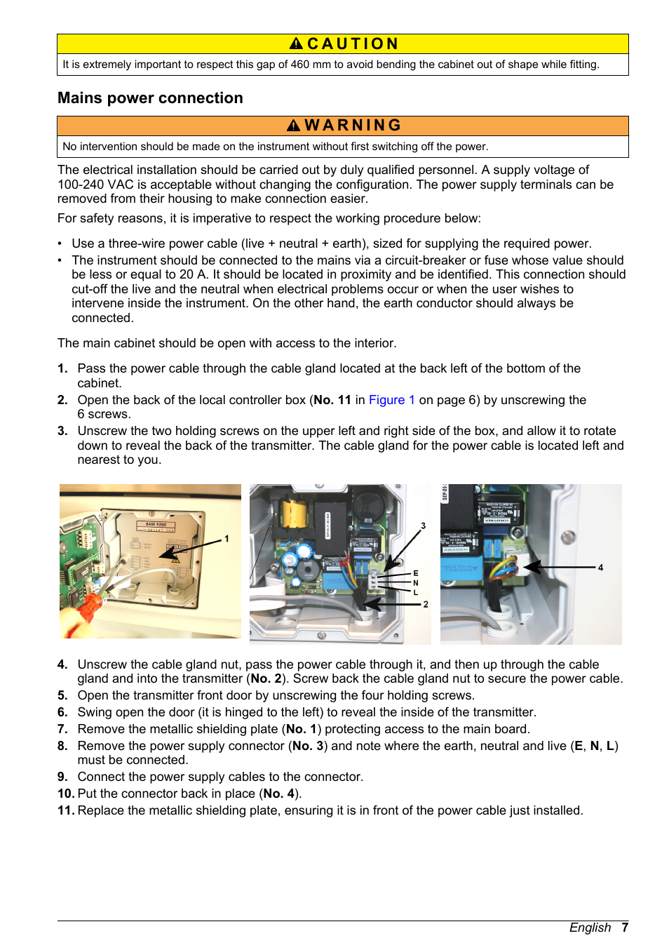 Mains power connection | Hach-Lange POLYMETRON 9245 Basic User Manual User Manual | Page 7 / 110