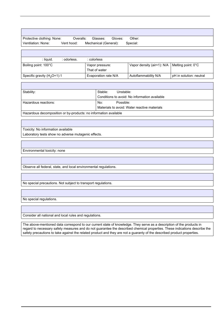 Material safety data sheets (msds) | Hach-Lange POLYMETRON 9245 User Manual User Manual | Page 127 / 132