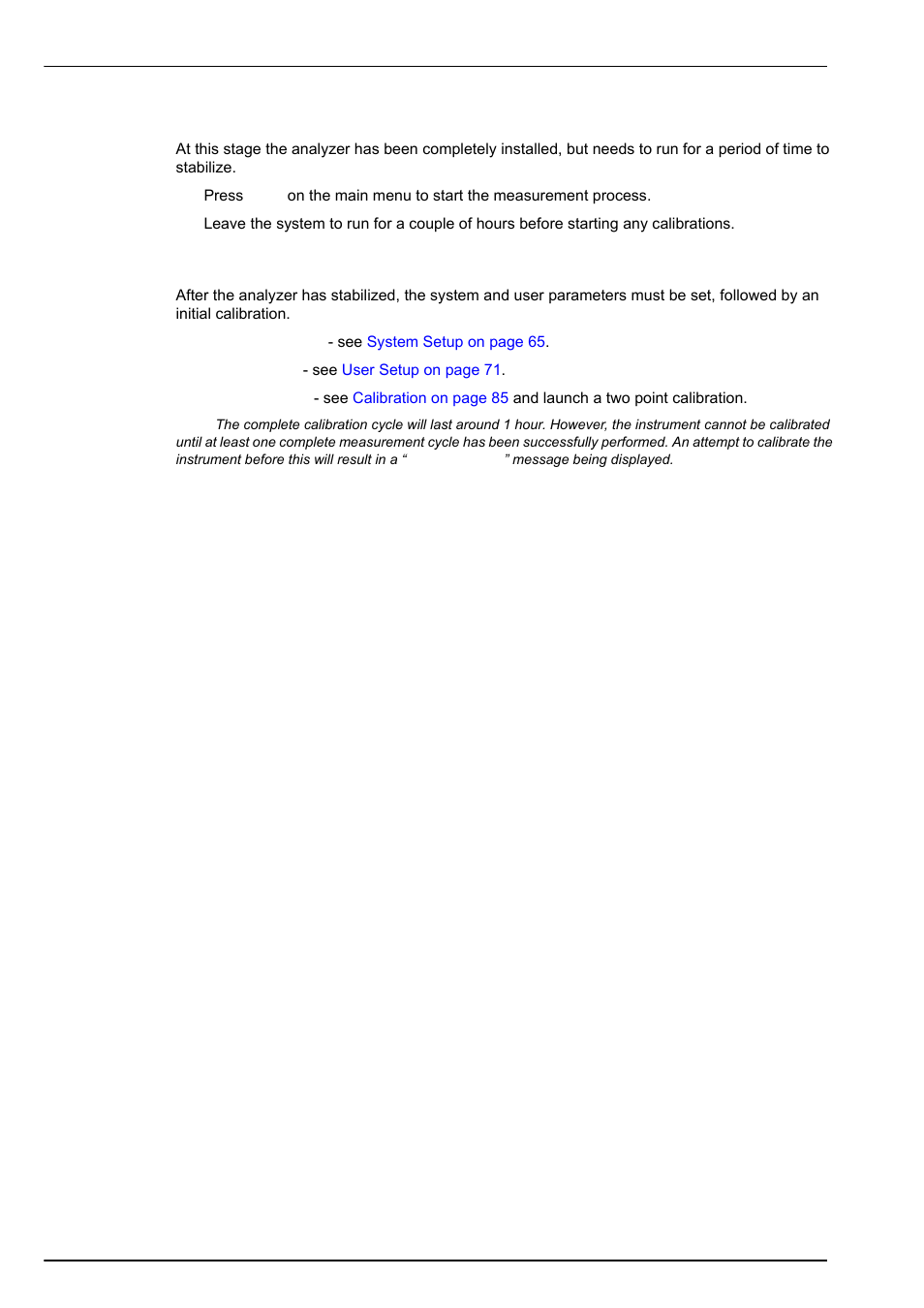 5 analyzer stabilization, 6 analyzer setup, 5 analyzer stabilization 4.6 analyzer setup | Installation | Hach-Lange POLYMETRON 9245 User Manual User Manual | Page 54 / 132