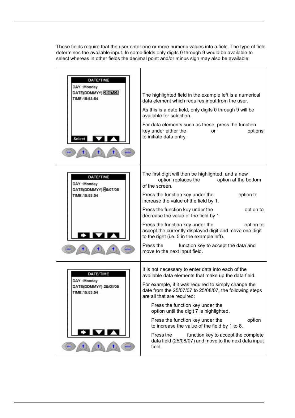 2 numeric fields, Operating instructions 5.1.2 numeric fields | Hach-Lange POLYMETRON 9245 User Manual User Manual | Page 56 / 132