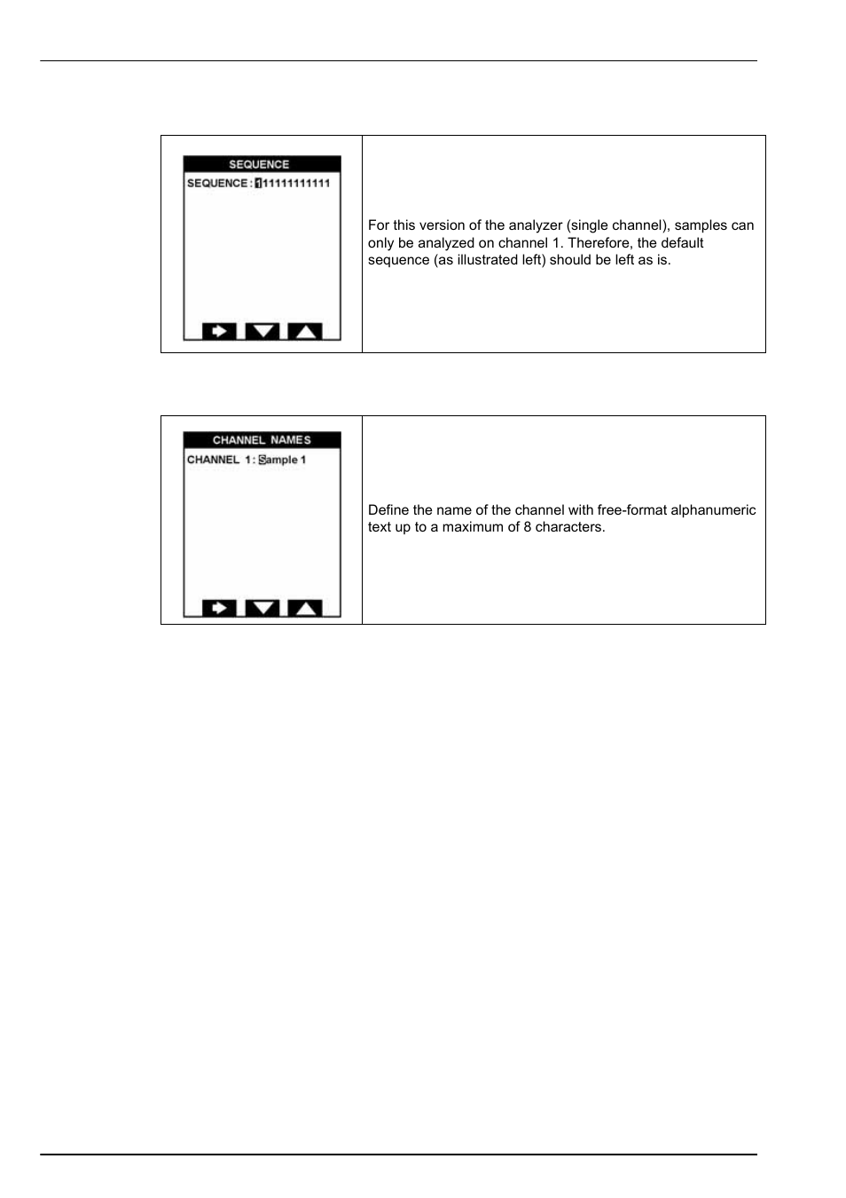 2 sequence, 3 channel names, 2 sequence 7.6.3 channel names | Hach-Lange POLYMETRON 9245 User Manual User Manual | Page 86 / 132