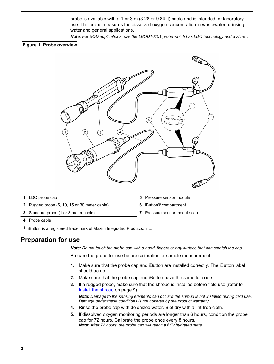 Preparation for use | Hach-Lange LDO10130 User Manual | Page 2 / 12