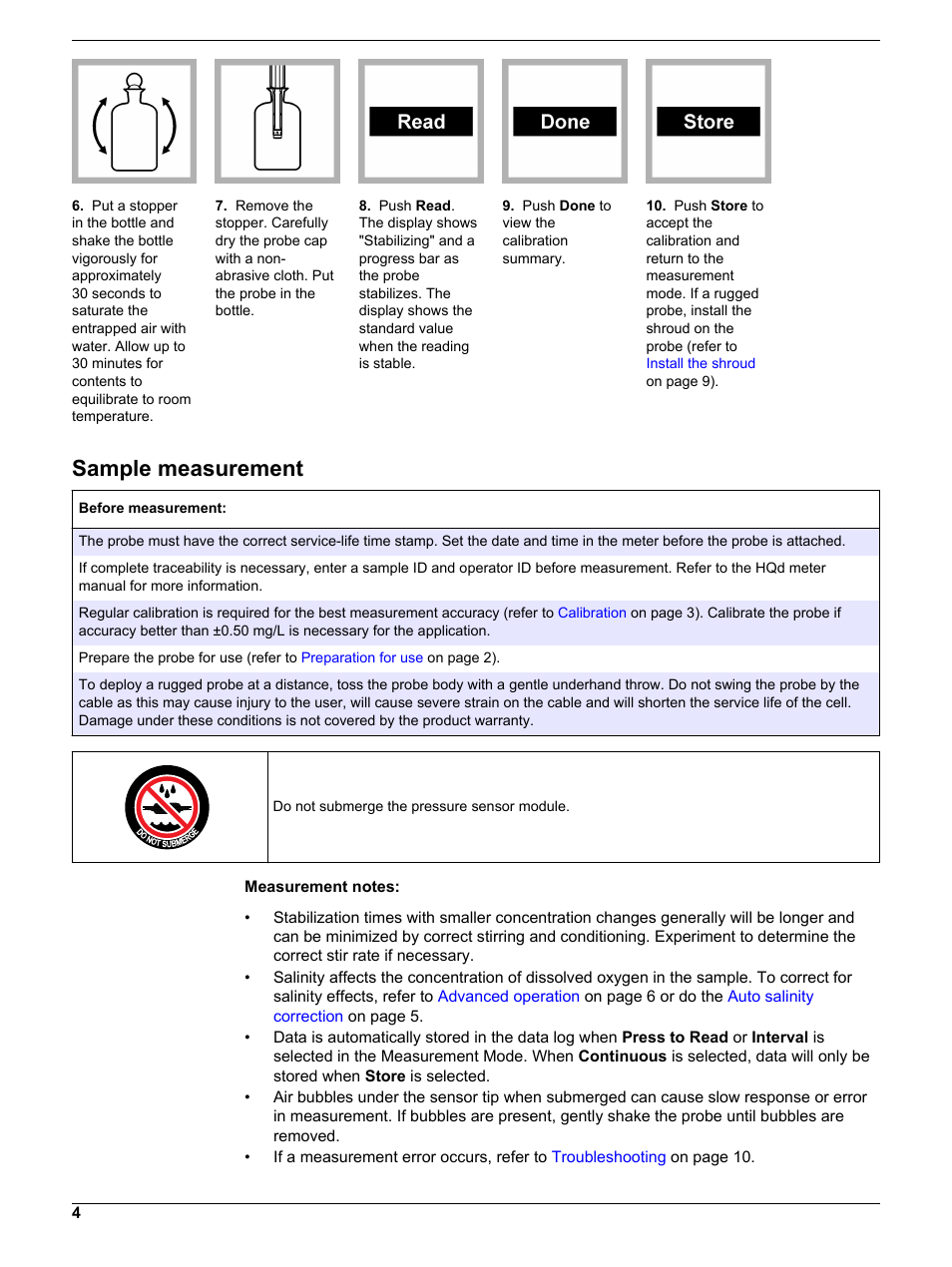 Sample measurement | Hach-Lange LDO10130 User Manual | Page 4 / 12