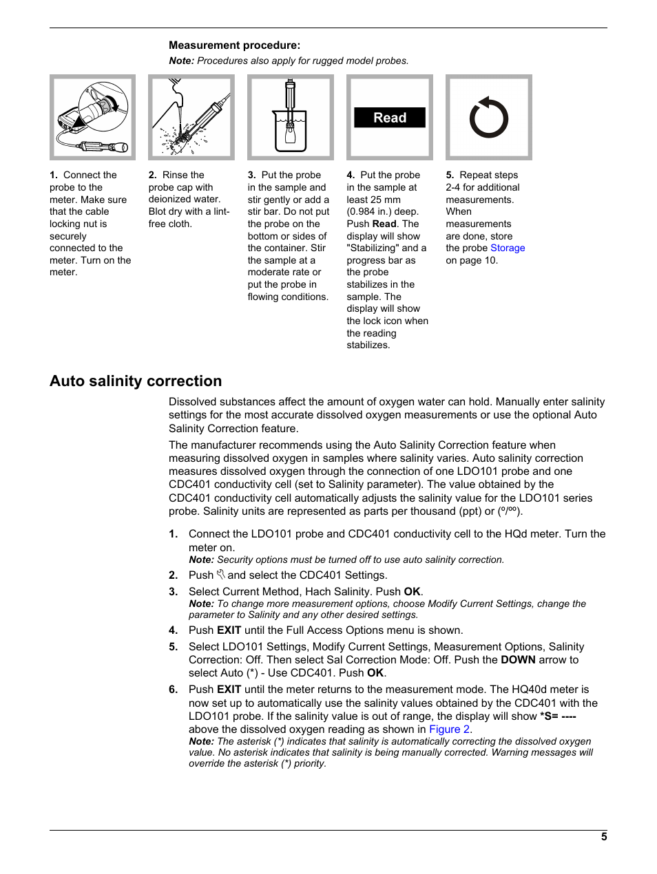 Auto salinity correction, Auto salinity, Correction | Hach-Lange LDO10130 User Manual | Page 5 / 12