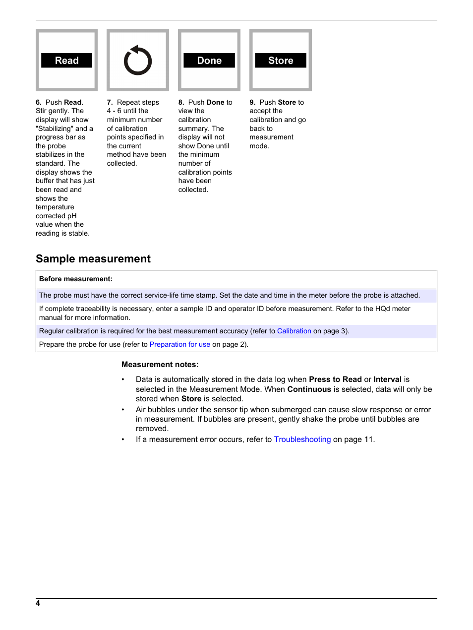 Sample measurement | Hach-Lange PHC28103 User Manual | Page 4 / 14