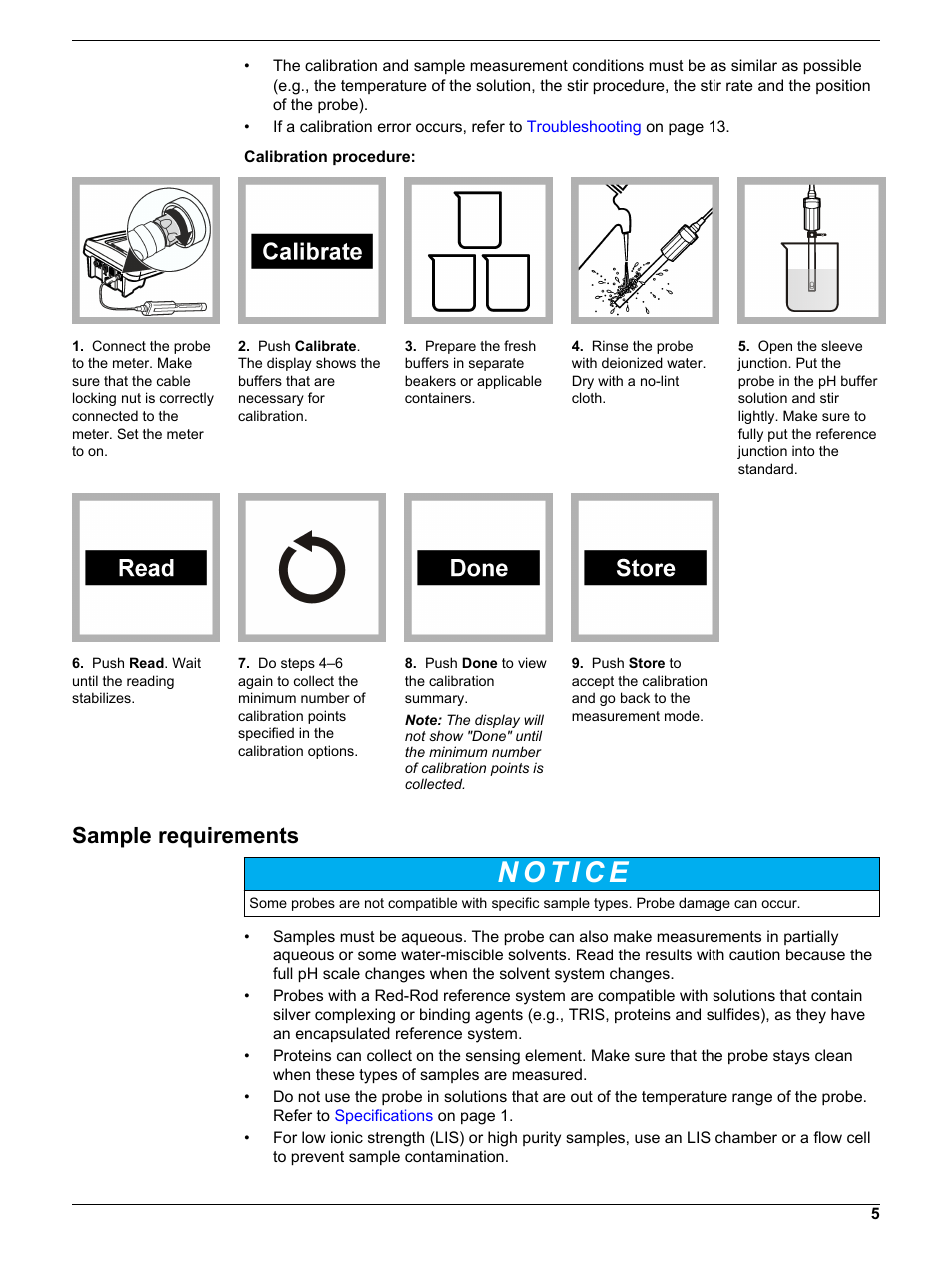 Sample requirements | Hach-Lange PHC745 User Manual | Page 5 / 16