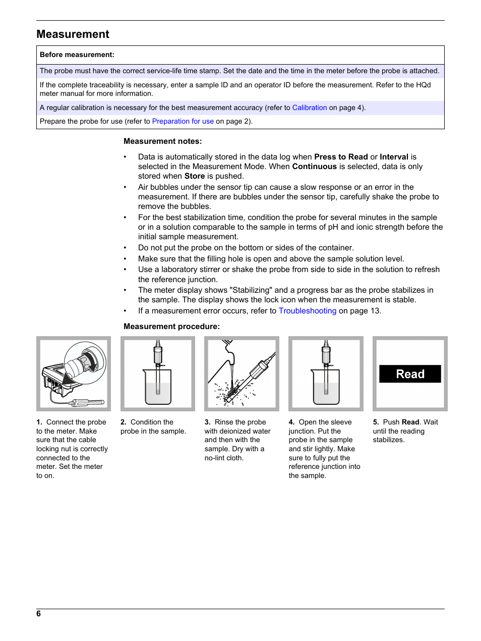 Measurement | Hach-Lange PHC745 User Manual | Page 6 / 16