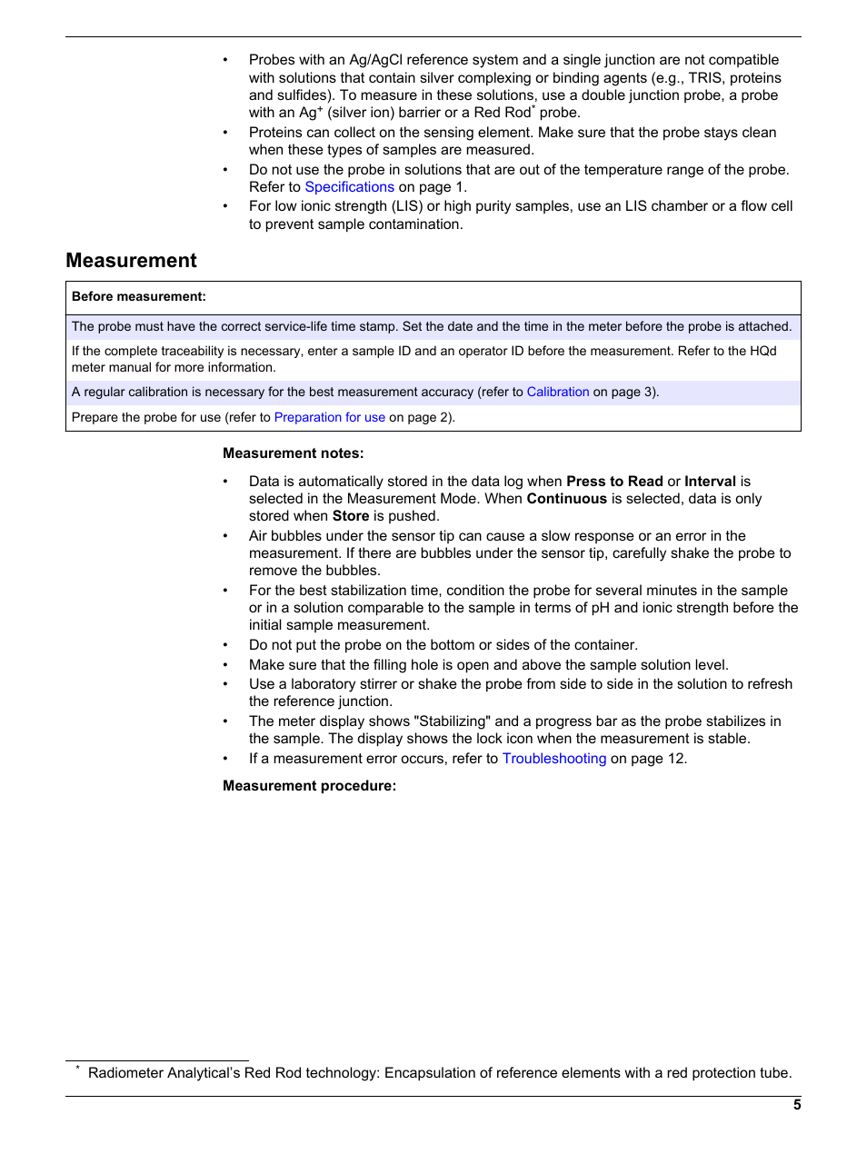 Measurement | Hach-Lange PHC805 User Manual User Manual | Page 5 / 16