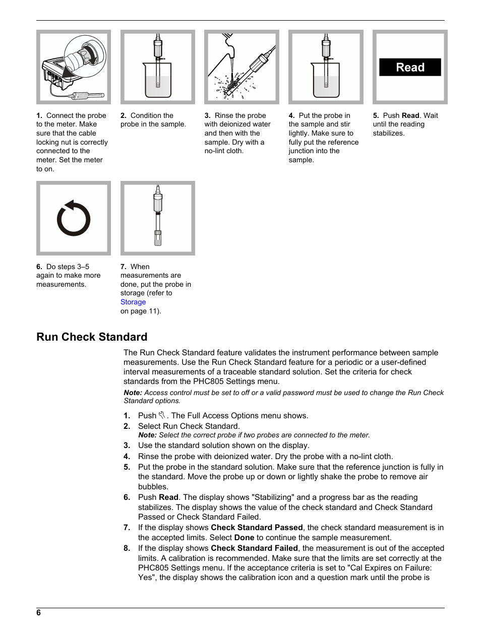 Run check standard | Hach-Lange PHC805 User Manual User Manual | Page 6 / 16